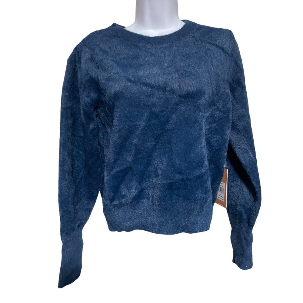 Cyrus Sweater Womens XS Deep Teal Soft Plush Texture Crew Neck